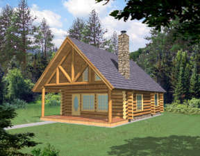 Cabin House Plan #039-00050 Elevation Photo