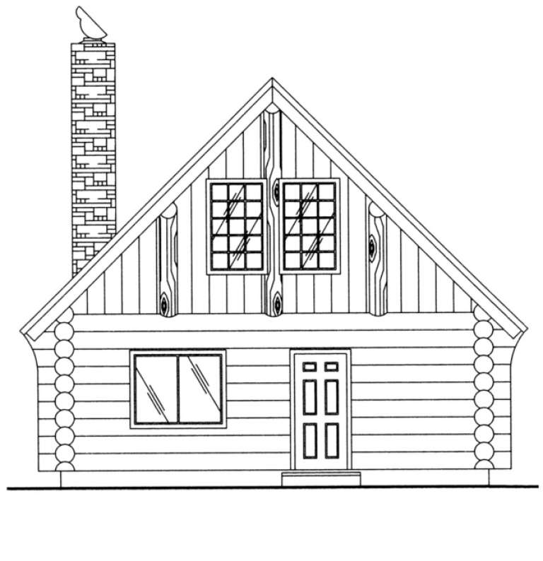 Cabin House Plan #039-00050 Elevation Photo