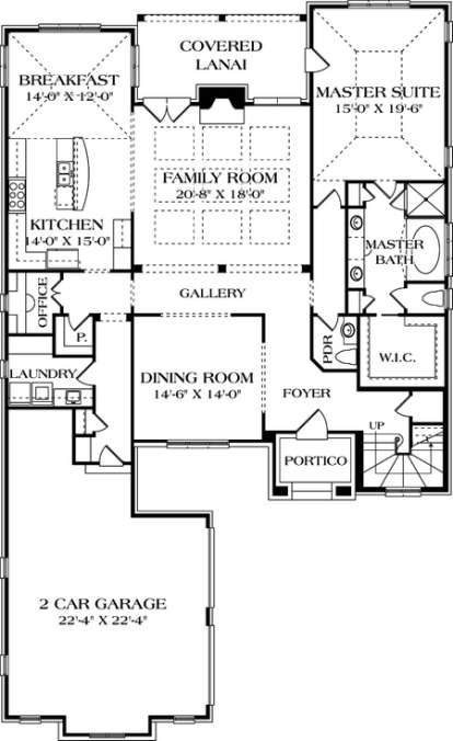 Floorplan 1 for House Plan #3323-00391