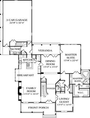 Floorplan 1 for House Plan #3323-00392