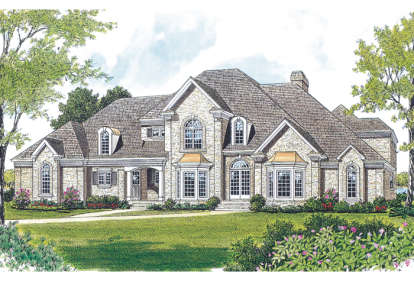 European House Plan #3323-00393 Elevation Photo