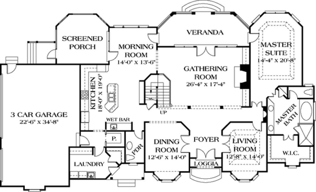 Floorplan 1 for House Plan #3323-00393