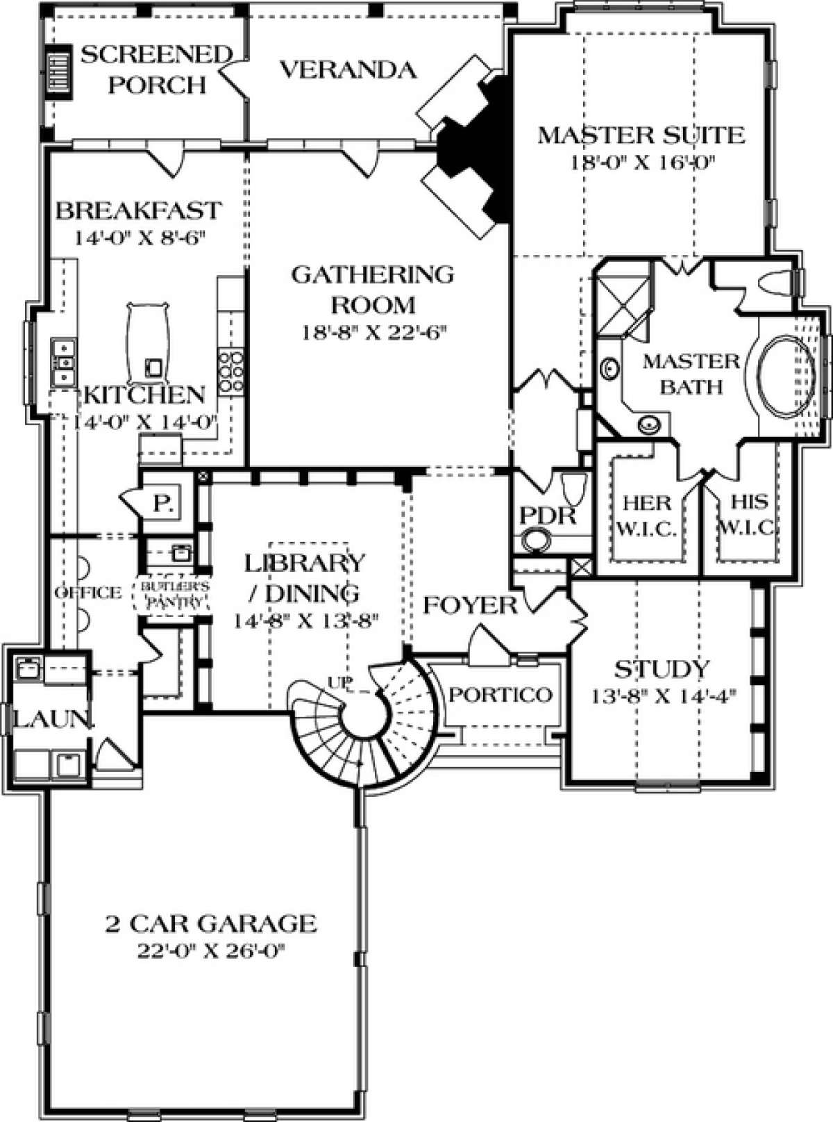 Floorplan 1 for House Plan #3323-00395