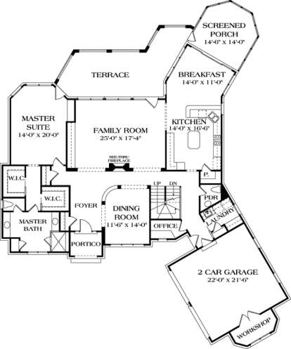 Floorplan 2 for House Plan #3323-00398
