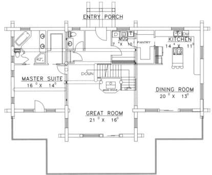 First Floor for House Plan #039-00051