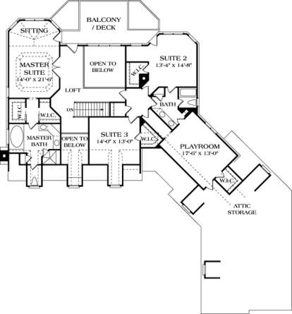 Floorplan 3 for House Plan #3323-00401
