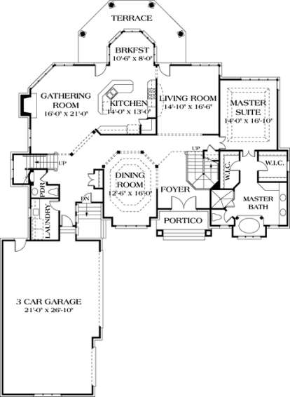 Floorplan 1 for House Plan #3323-00403
