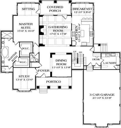 Floorplan 2 for House Plan #3323-00405