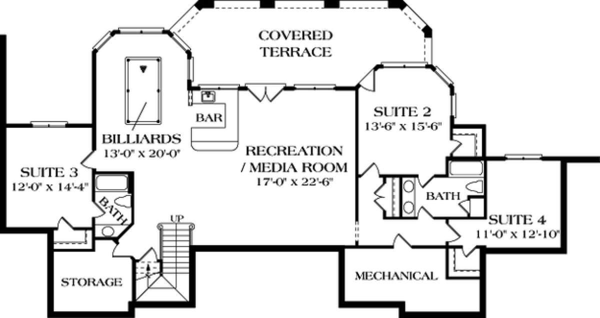 Floorplan 1 for House Plan #3323-00407