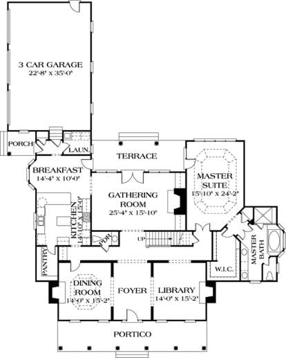 Floorplan 1 for House Plan #3323-00409