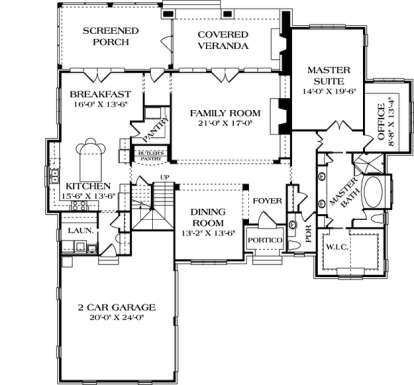 Floorplan 1 for House Plan #3323-00410