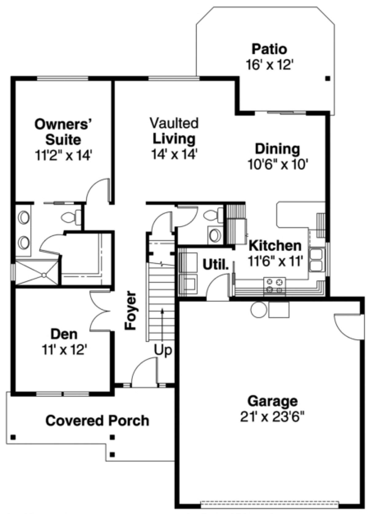Floorplan 1 for House Plan #035-00363