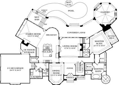 Floorplan 1 for House Plan #3323-00411