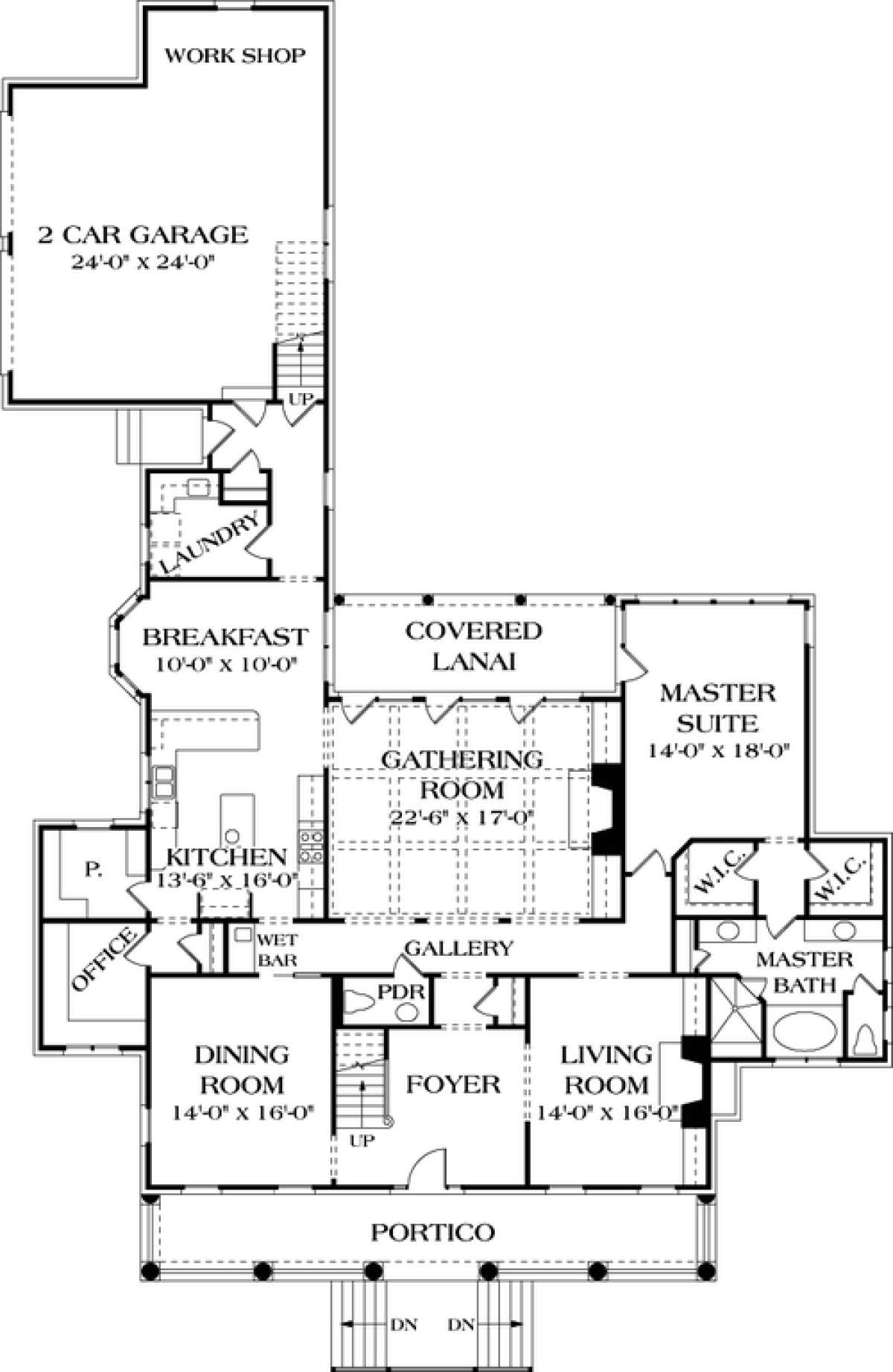 Floorplan 1 for House Plan #3323-00418