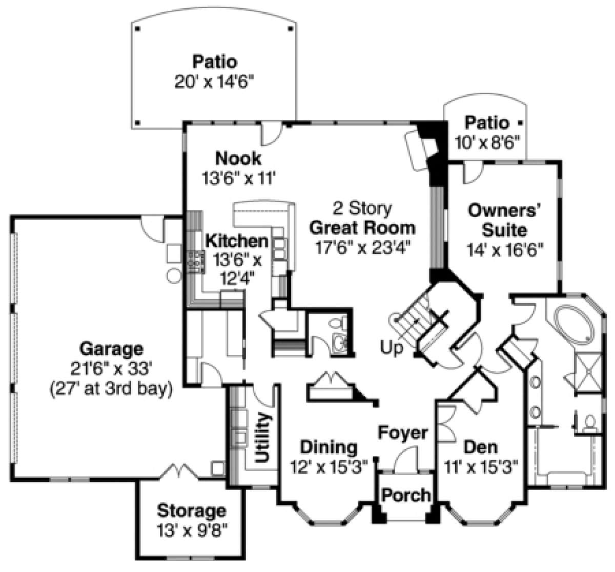 Floorplan 1 for House Plan #035-00364