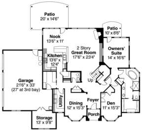 Floorplan 1 for House Plan #035-00364