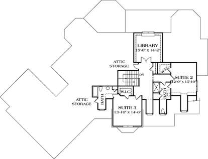 Floorplan 2 for House Plan #3323-00421