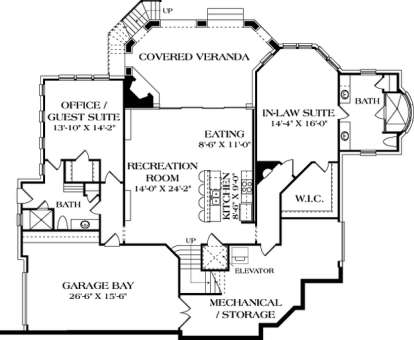 Floorplan 1 for House Plan #3323-00422