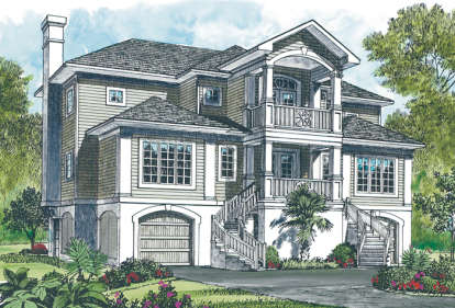 Florida House Plan #3323-00424 Elevation Photo