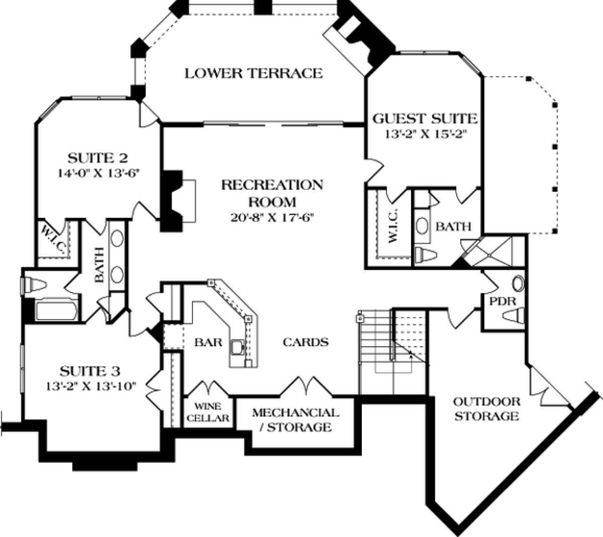 Floorplan 1 for House Plan #3323-00425