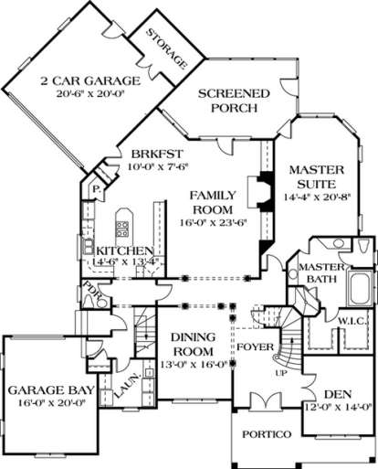 Floorplan 1 for House Plan #3323-00429