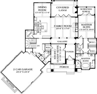 Floorplan 1 for House Plan #3323-00430