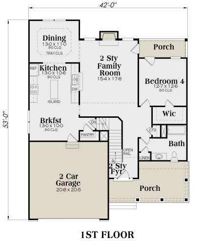 Main Floor for House Plan #009-00111