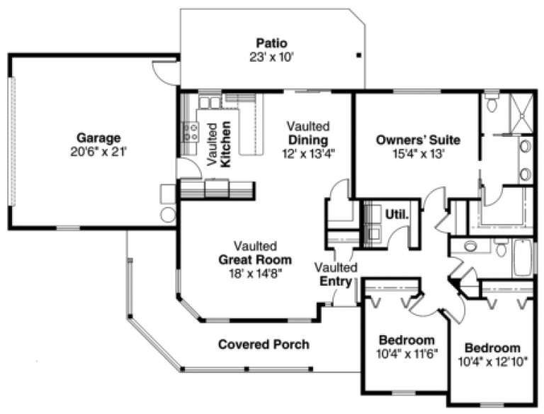 House Plan House Plan #1290 Drawing 1