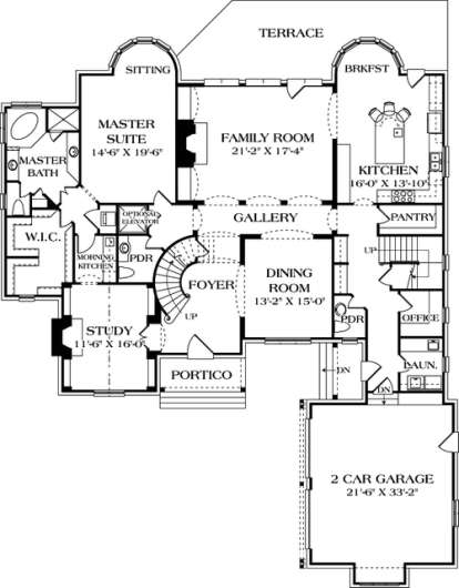 Floorplan 1 for House Plan #3323-00432
