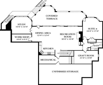 Floorplan 1 for House Plan #3323-00436