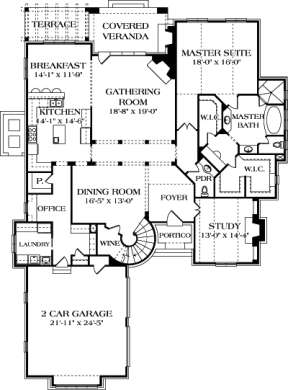 Floorplan 1 for House Plan #3323-00437