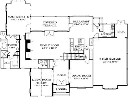 Floorplan 1 for House Plan #3323-00445