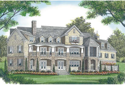 Lake Front House Plan #3323-00446 Elevation Photo