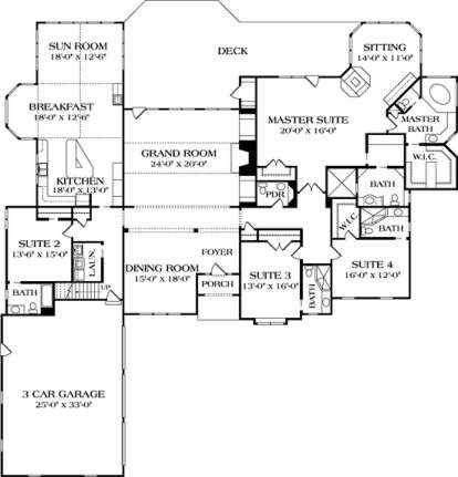 Floorplan 1 for House Plan #3323-00447