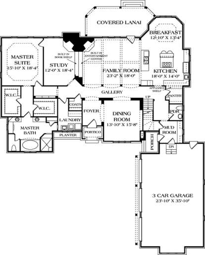 Floorplan 1 for House Plan #3323-00448