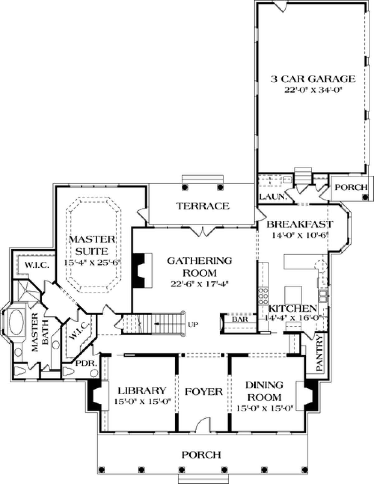 Floorplan 1 for House Plan #3323-00449