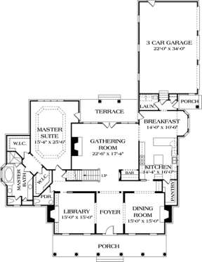 Floorplan 1 for House Plan #3323-00449
