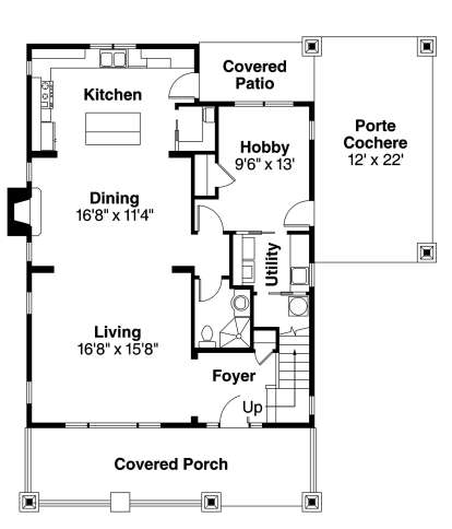 Floorplan 1 for House Plan #035-00476