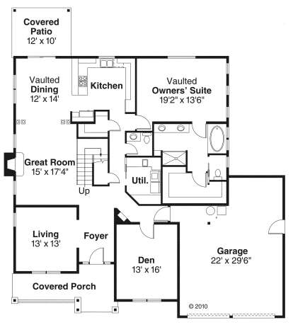 Floorplan 1 for House Plan #035-00479