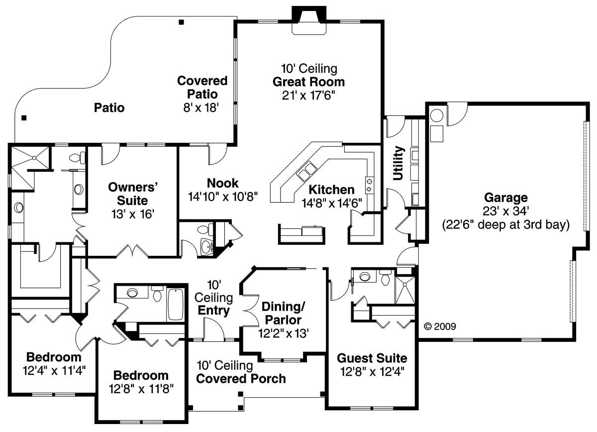 Floorplan 1 for House Plan #035-00481
