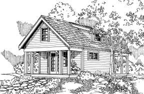 Narrow Lot House Plan #035-00483 Elevation Photo