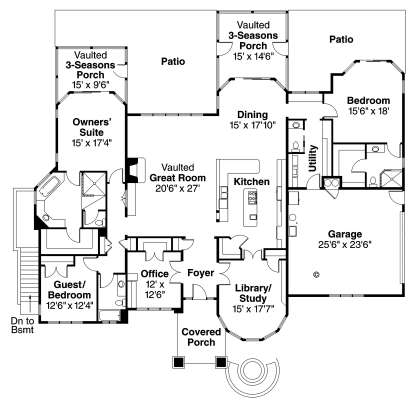 Floorplan 1 for House Plan #035-00485