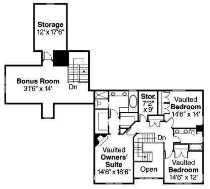 Floorplan 2 for House Plan #035-00486