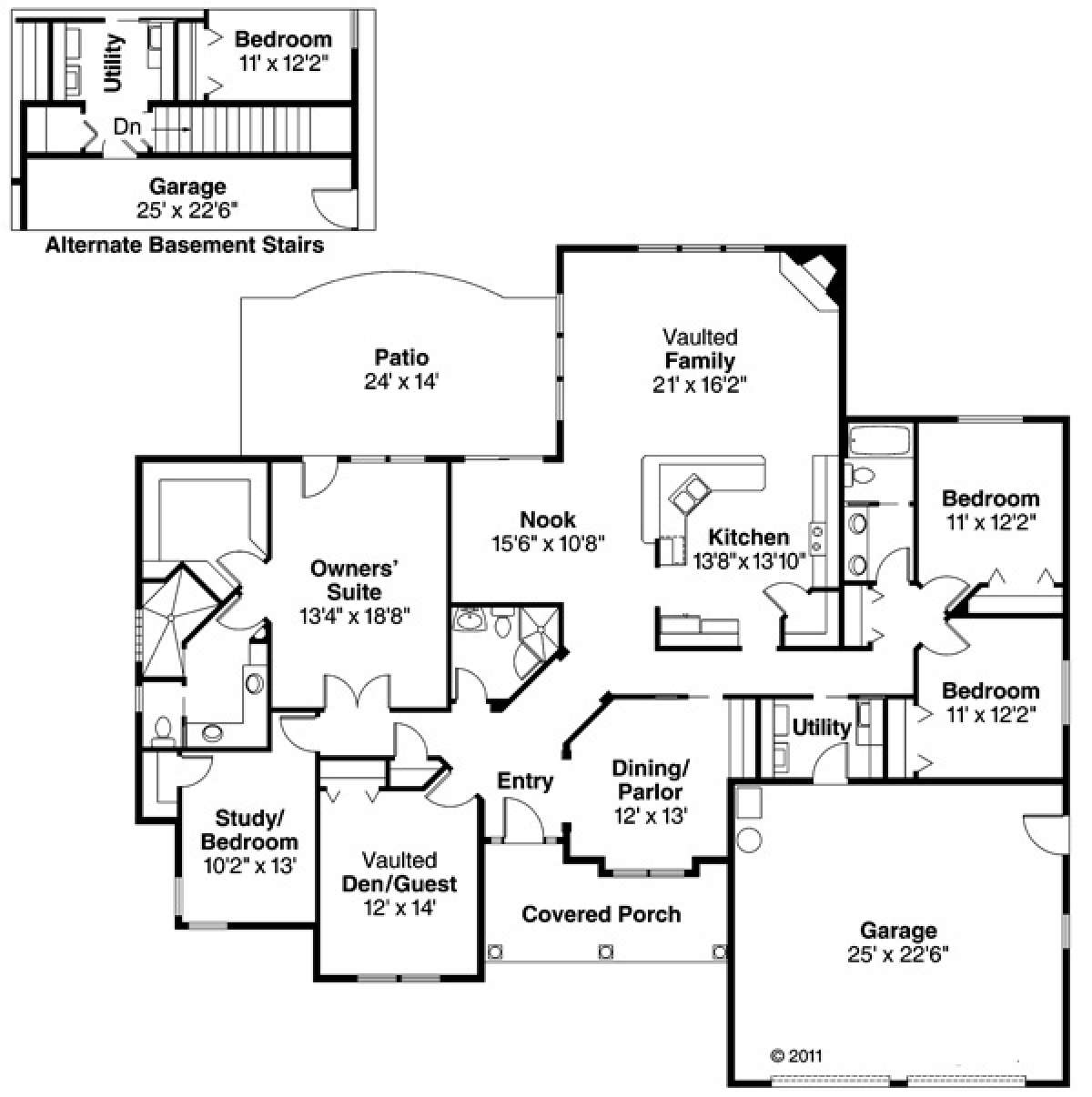 Floorplan 1 for House Plan #035-00368
