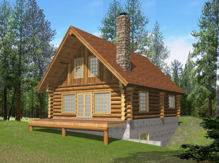 Log House Plan #039-00054 Elevation Photo