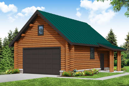 Cabin House Plan #035-00517 Elevation Photo