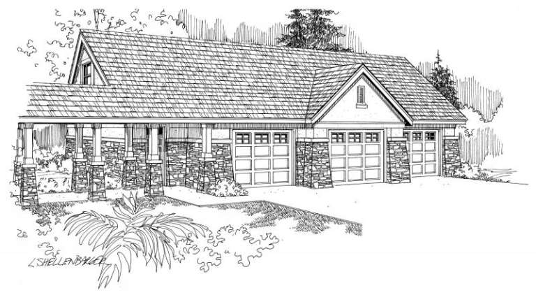 Craftsman House Plan #035-00524 Elevation Photo