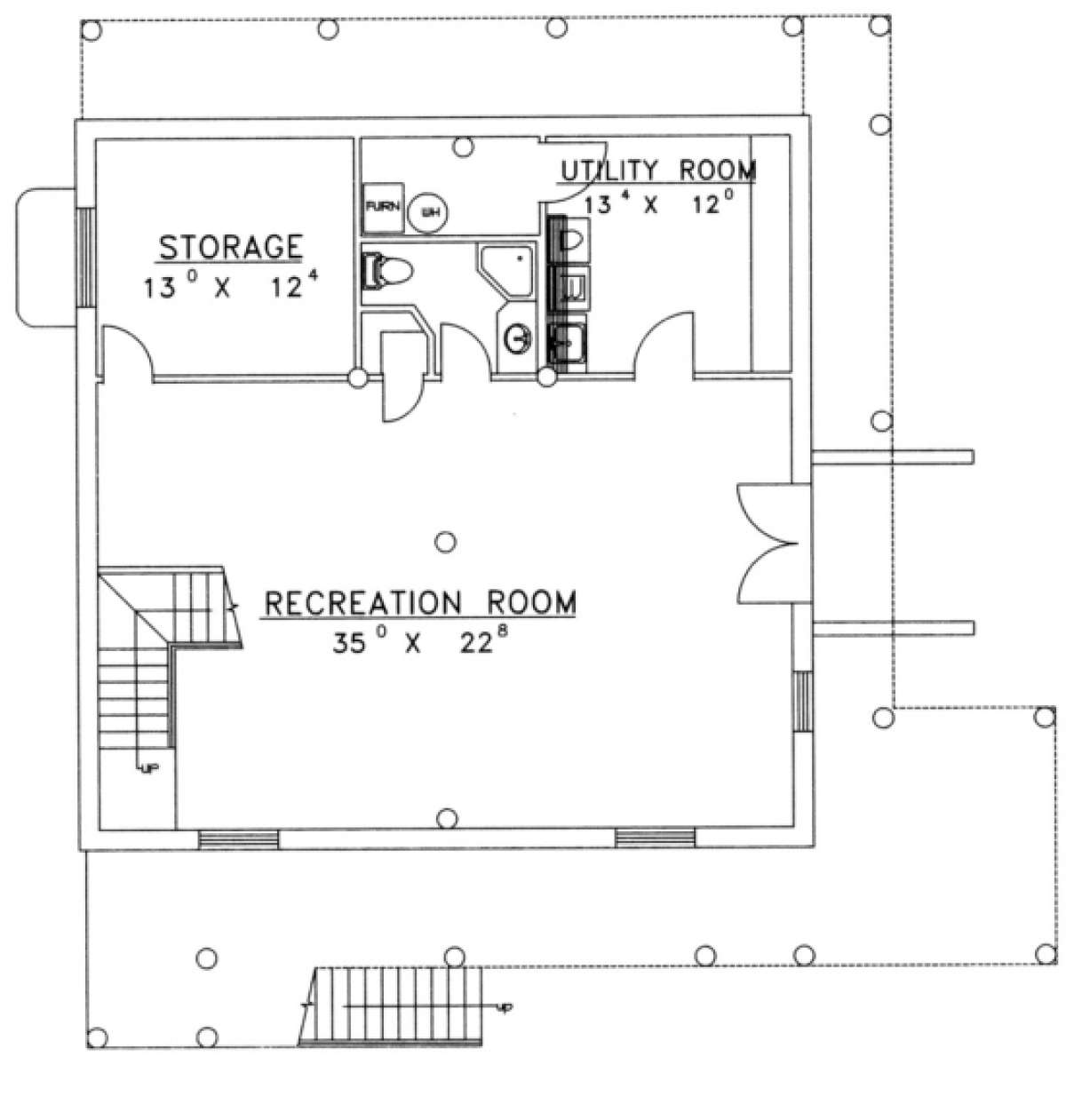 Basement Floor for House Plan #039-00055