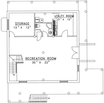 Basement Floor for House Plan #039-00056