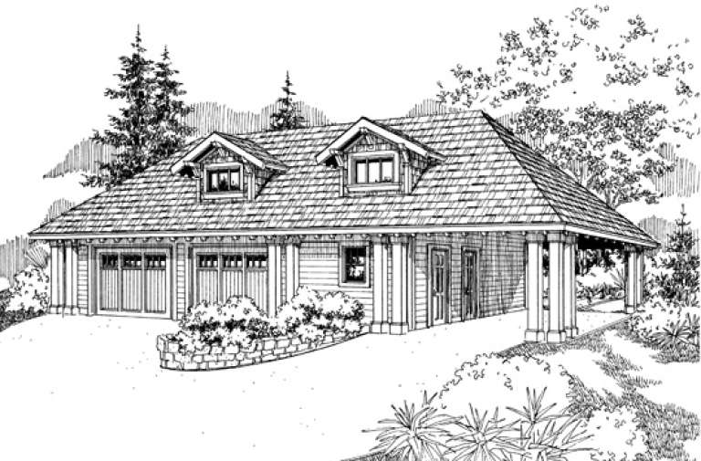 Craftsman House Plan #035-00537 Elevation Photo